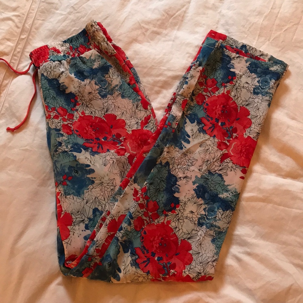 Amour Vert 100% silk floral pants